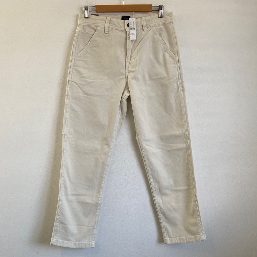 J.‎ Crew Straight-fit garment-dyed carpenter pant Size 29 x 30 Ivory